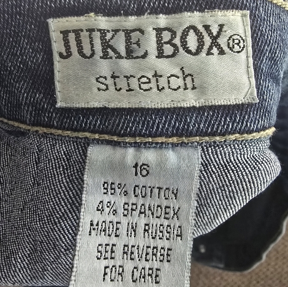 Jukebox Denim Fringe Maxi Skirt Women Sz 16 Blue Flare Back Slit Waist Belt - Picture 12 of 13